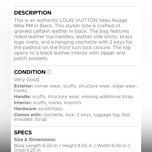 Louis Vuitton Veau Nuage Milla PM - Picture 2 of 13